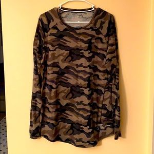Alpha Large Athleti-Fit Camo Scalloped LS Tee
